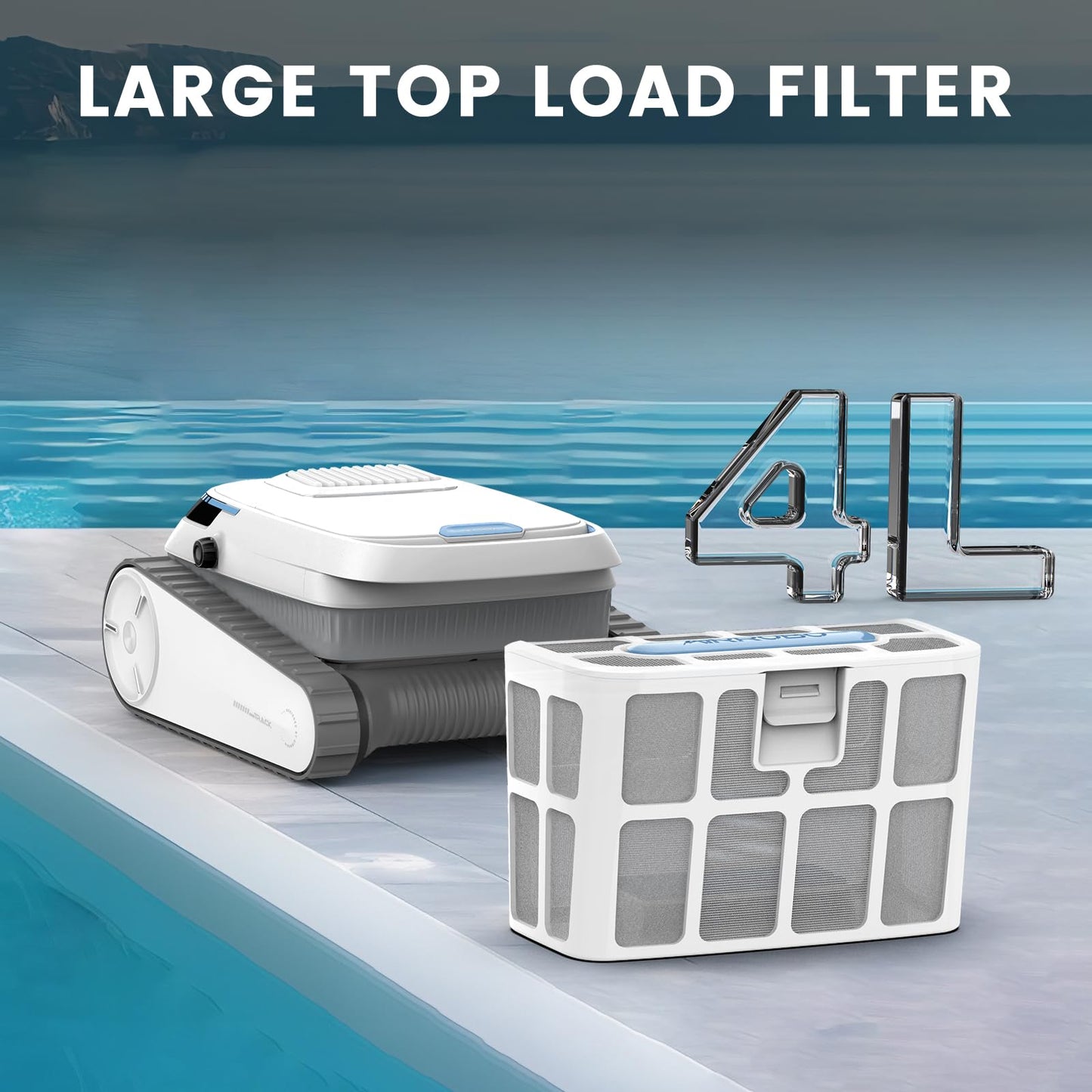 AIRROBO Poolroboter, Poolsauger Akku Kabelloser, Poolroboter Boden und Wand, Wasserlinie, Intelligenten Navigation, 120 Minuten Laufzeit, Wandklettern, Poolreiniger für Pools bis zu 170㎡, PC10