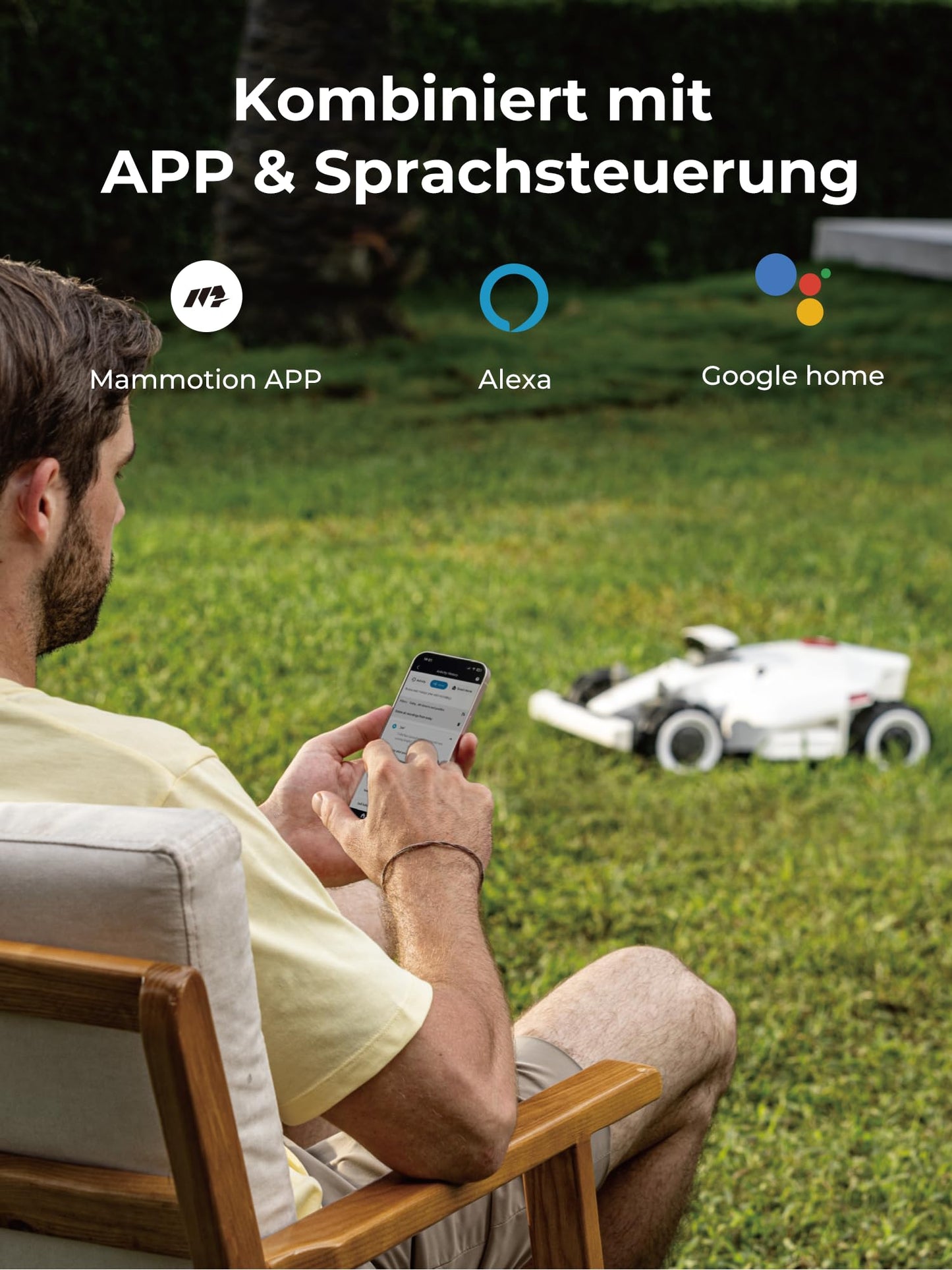 MAMMOTION LUBA 2 AWD 3000 Rasenmäher Roboter (2024 Version), Mähroboter ohne Begrenzungskabel für Rasenflächen bis 3000 m², 3D Vision+RTK Fusion-Mapping, 80% Steigung, Schnitthöhe 25-70mm