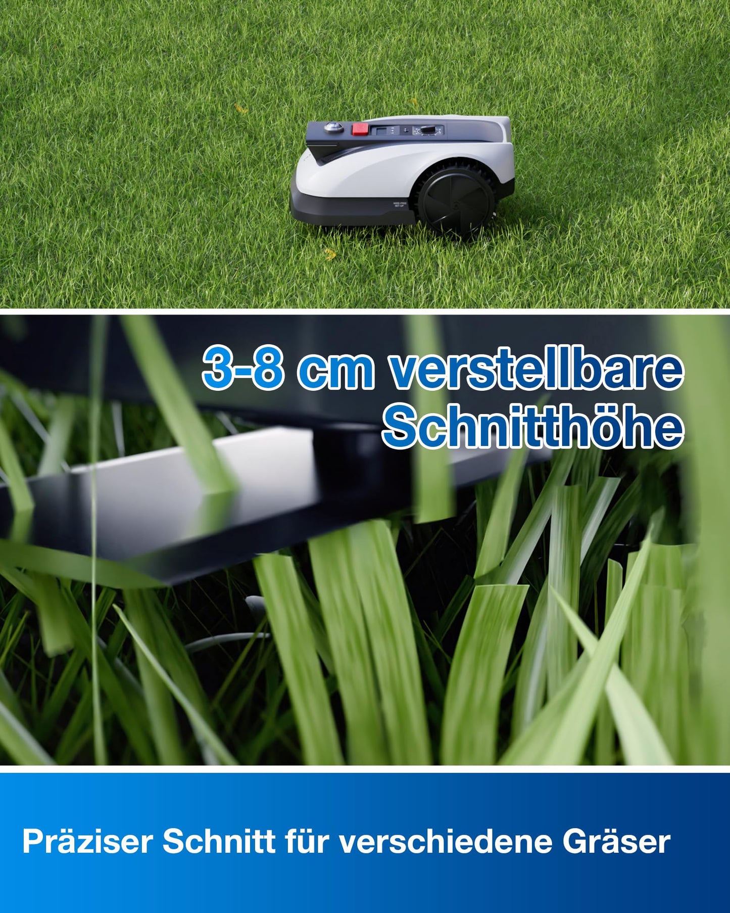 ECOVACS Goat O500 Panorama Mähroboter ohne Begrenzungskabel, 500 m², Auto-Kartierung Rasenmäher Roboter, Setup-frei, LiDAR-unterstützte visuelle Navigation, passiert 0,7m Engstellen, 45% Steigunge