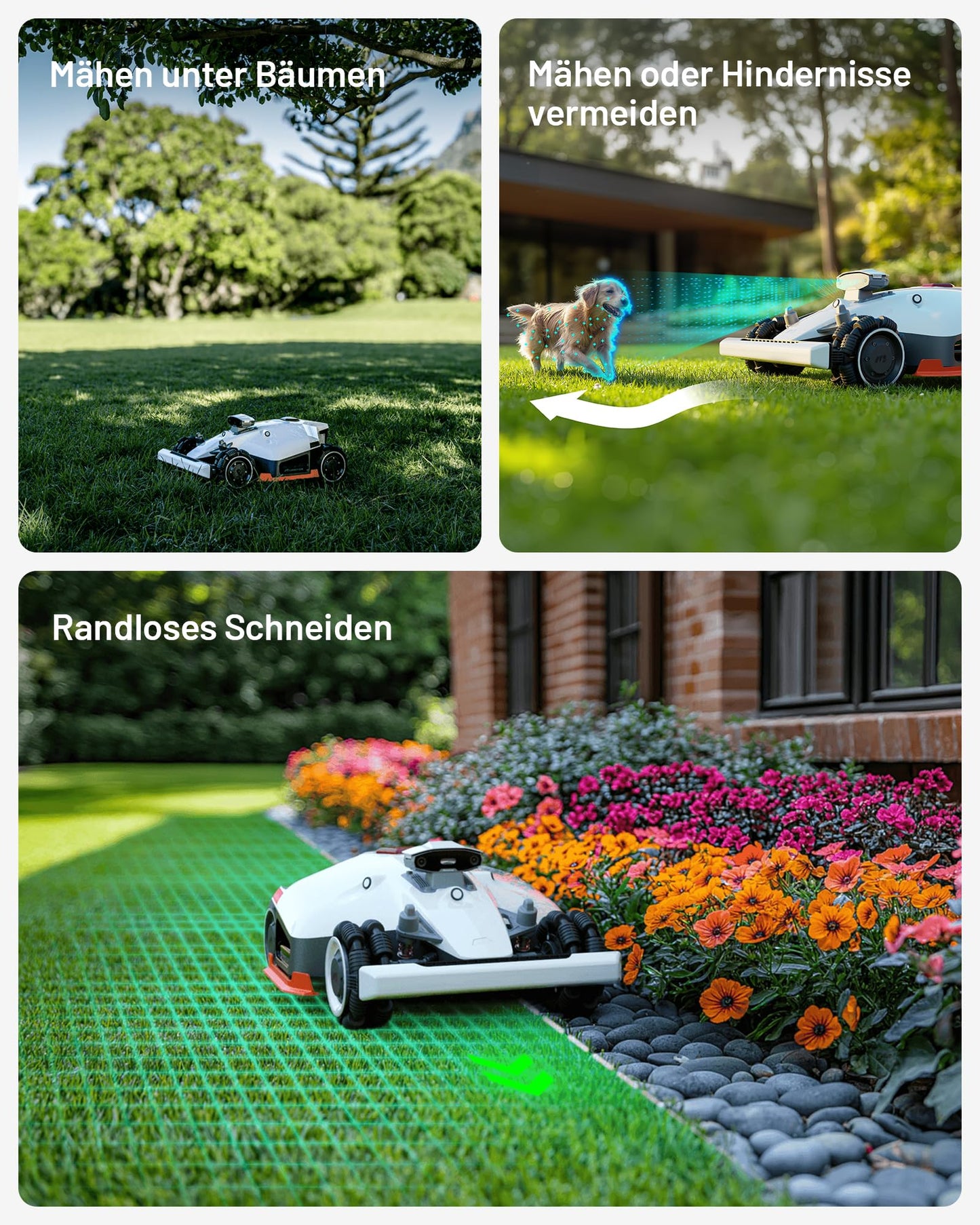 MAMMOTION LUBA 2 AWD 5000X Mähroboter ohne Begrenzungskabel, NetRTK+Vision, Keine RTK-Antenne erforderlich, Auto-Kartierung, Empf. 5000m², Max. 6600m², mit 4G-Modul, 80% Steigung