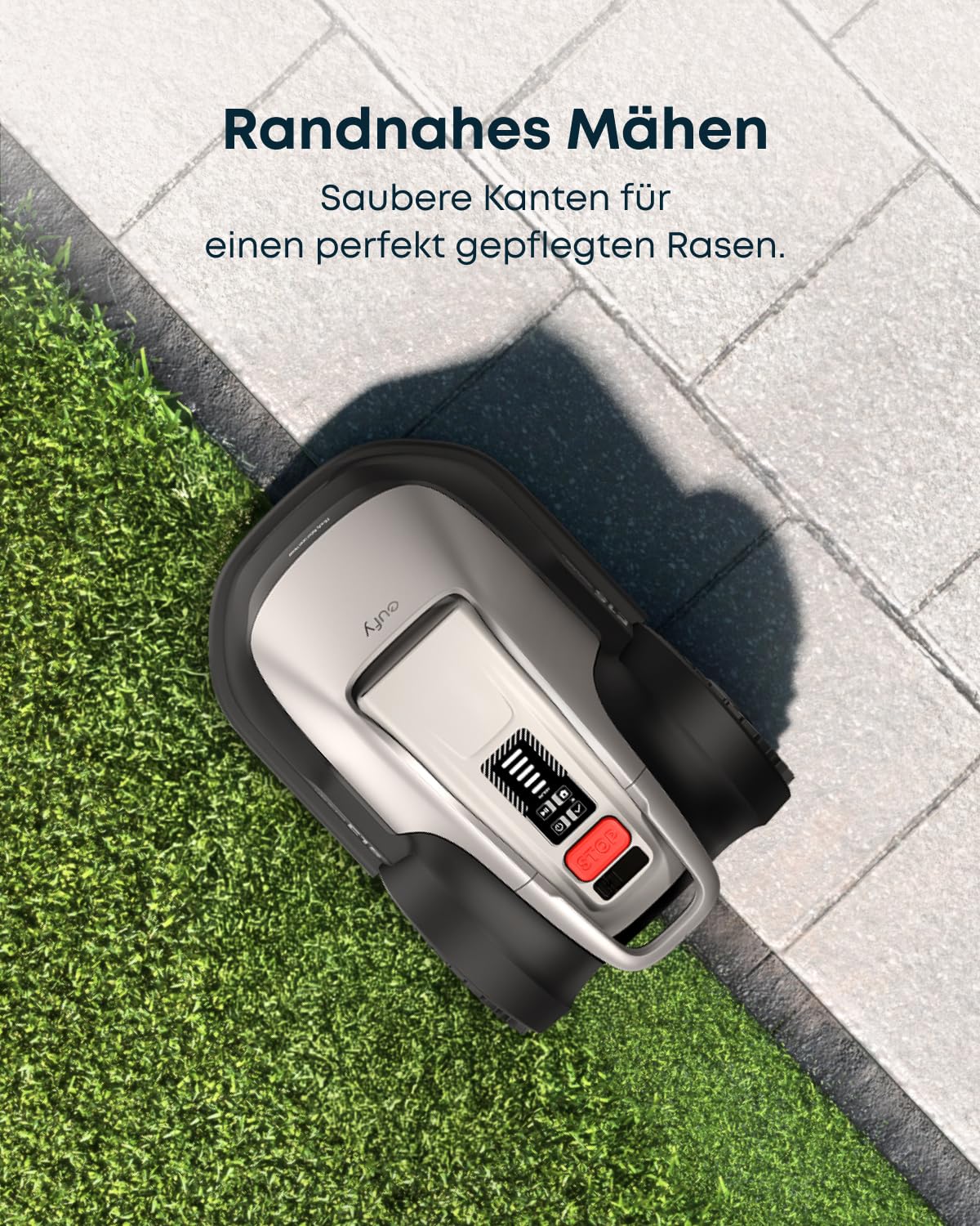 eufy E15 Mähroboter ohne Begrenzungskabel, Keine Signalausfälle, Kein RTK, TrueVision Technologie, Smart-Navigation, Garten bis 800m², Präzisionsrandschnitt, Hindernisvermeidung, App-Steuerung