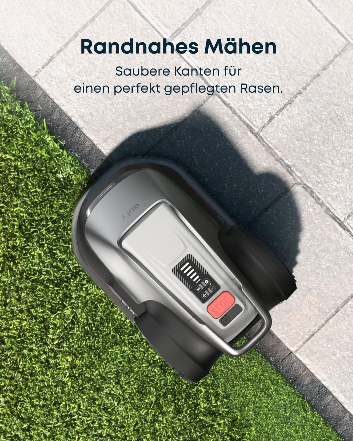 eufy E18 Mähroboter ohne Begrenzungskabel, Keine Signalausfälle, Kein RTK, TrueVision Technologie, GNSS System, Garten bis 1200m², Präzisionsrandschnitt, Hindernisvermeidung, App-Steuerung