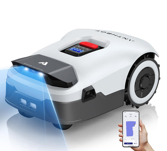 ANTHBOT KI Drahtloser Mähroboter ohne Begrenzungskabel Max. 900m², Full Frequenzband RTK+4-Kamera-Vision Rasenmäher Roboter ohne Kabel, Mehrzonen-Management, Hindernisvermeidung Rasenroboter -Genie600