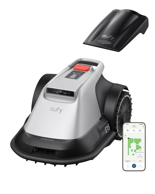 eufy E15 Mähroboter ohne Begrenzungskabel, Keine Signalausfälle, Kein RTK, TrueVision Technologie, Smart-Navigation, Garten bis 800m², Präzisionsrandschnitt, Hindernisvermeidung, App-Steuerung