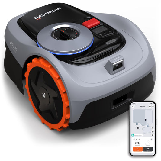 Navimow i105E Mähroboter ohne Begrenzungskabel, Empf. 500 m², Max. 600 m², RTK+Vision Rasenmäher Roboter Testsieger, Igelschutz Rasenroboter, KI Auto Kartierung, Virtuelle Begrenzung, Mehrzonen