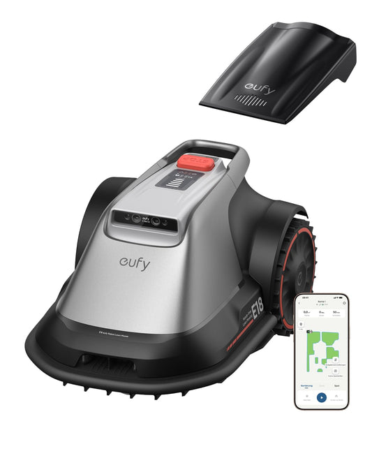 eufy E18 Mähroboter ohne Begrenzungskabel, Keine Signalausfälle, Kein RTK, TrueVision Technologie, GNSS System, Garten bis 1200m², Präzisionsrandschnitt, Hindernisvermeidung, App-Steuerung