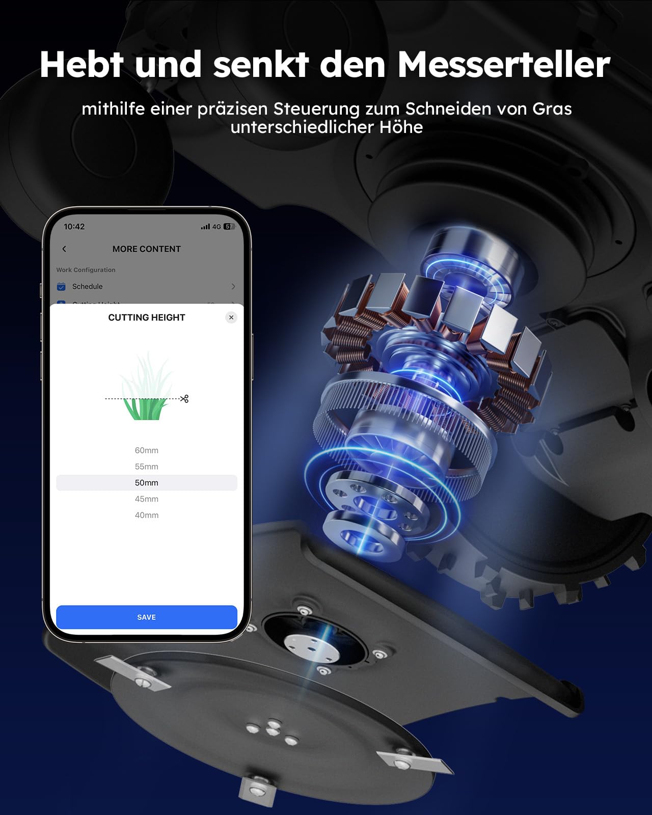 Rasenmäher Roboter Mähroboter mit Begrenzungskabel – Grasschneidemaschine, automatische Kartierung und Aufladung für 900m² Rasen, IPX6 Wasserdicht