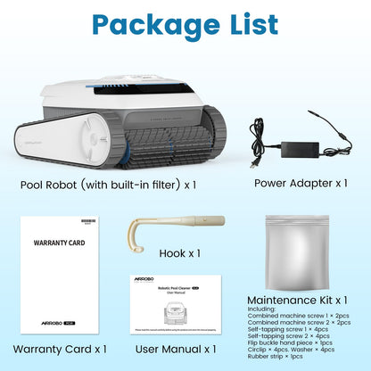 AIRROBO Poolroboter, Poolsauger Akku Kabelloser, Poolroboter Boden und Wand, Wasserlinie, Intelligenten Navigation, 120 Minuten Laufzeit, Wandklettern, Poolreiniger für Pools bis zu 170㎡, PC10