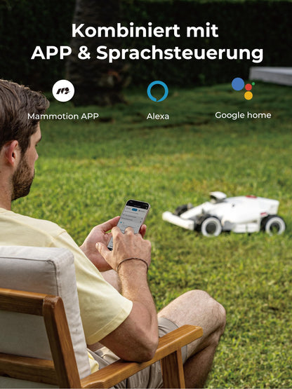 MAMMOTION LUBA 2 AWD 3000 Rasenmäher Roboter (2024 Version), Mähroboter ohne Begrenzungskabel für Rasenflächen bis 3000 m², 3D Vision+RTK Fusion-Mapping, 80% Steigung, Schnitthöhe 25-70mm