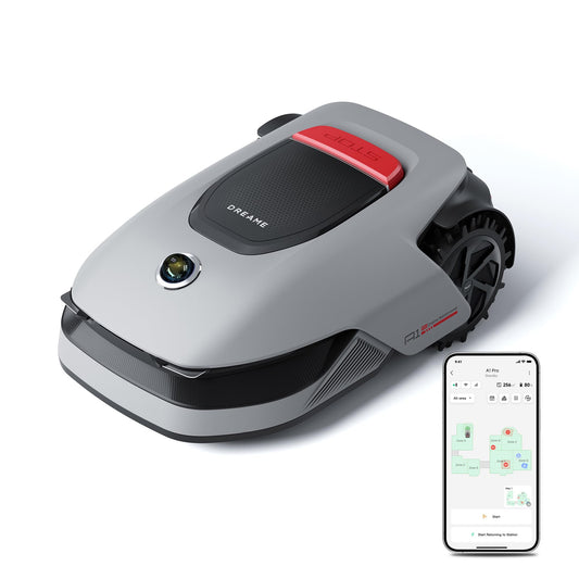 DREAME Intelligenter Mähroboter A1 Pro, Drahtloser Umfang Mähroboter, 2000m², App-Steuerung, OmniSense™ Technologie, Intuitive Zonenverwaltung, Intelligente Hindernisvermeidung, Offroad-Reifen