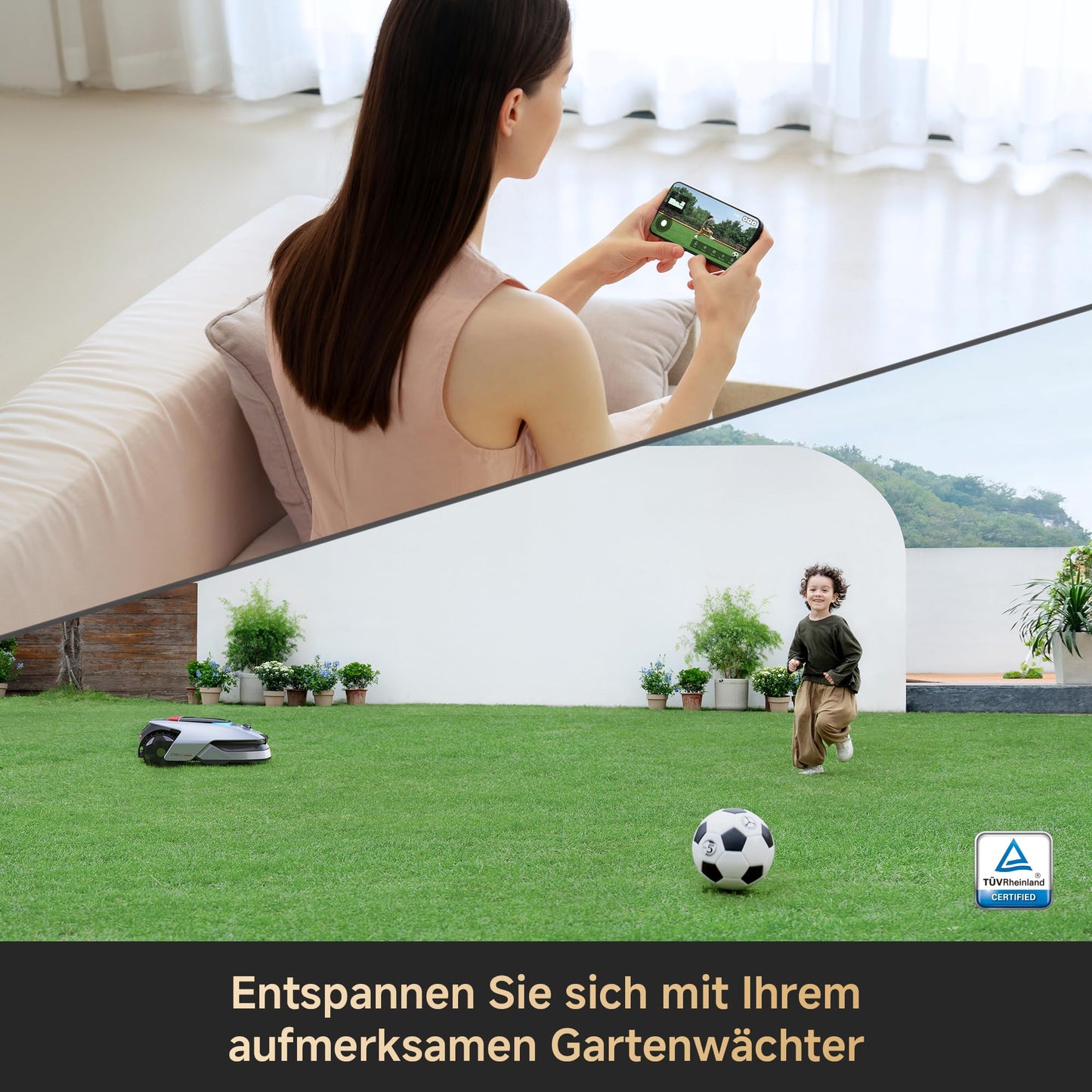 DREAME Mähroboter A2, Auto-Begrenzungseinrichtung,3000 m²,Dual-Fusion-Kartierung, OmniSense-2.0-Hindernisvermeidung, EdgeMaste-Schneidsystem, Leiser Nabenmotor, Steigung bis 26,5°, Smart-App-Steuerung