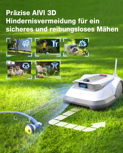 ECOVACS GOAT G1-800 Mähroboter 800㎡ ohne Begrenzungskabel, vollautomatischer kartierender Rasenroboter, Ultra-Weitband+Vision+GPS-Positionierung, 16-Zonen-Management, intelligente Hindernisvermeidung