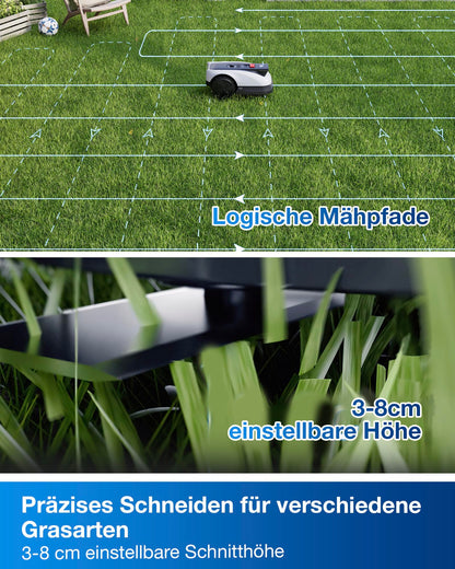 ECOVACS Goat O800 RTK Mähroboter ohne Begrenzungskabel, 800m², LiDAR-gestützte RTK+Vision Navigation, Rasenmäher Roboter, Auto-Kartierung, passiert 0,7m Engstellen, präzises Kantenmähen