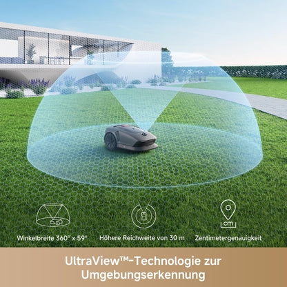 MOVA 600, Rasenmäher Roboter 3D-LiDAR kabellose Einrichtung & genaue Kartierung bis 600 m², Smarte Hindernisvermeidung, App-Steuerung, U-förmiges Schneiden, Leiser Betrieb, Sicherheitswarnungen